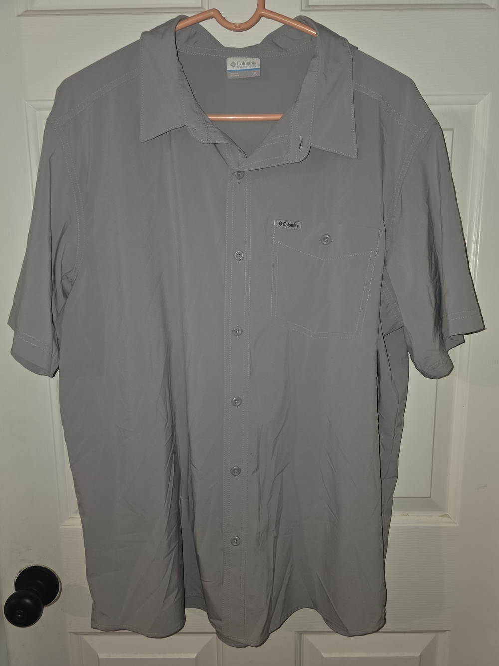 Columbia Men's Short-Sleeve Button-Down Shirt - Light Gray